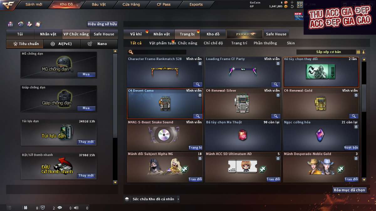 shop acc cf uy tin gia re